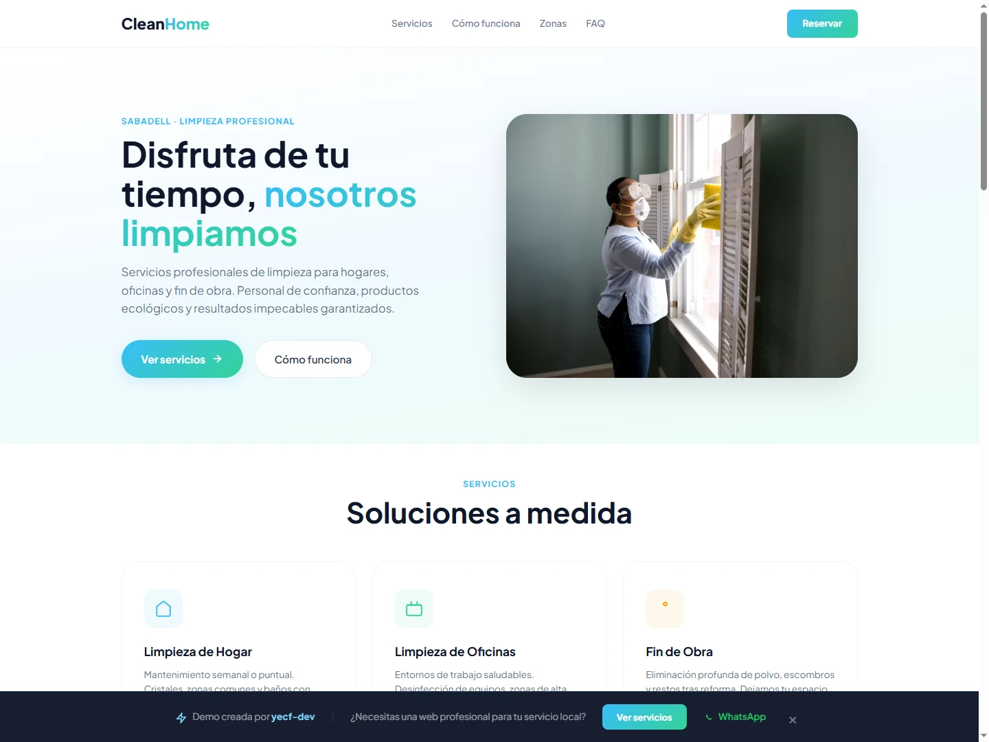 Captura demo Empresa de Limpieza — sector Servicios